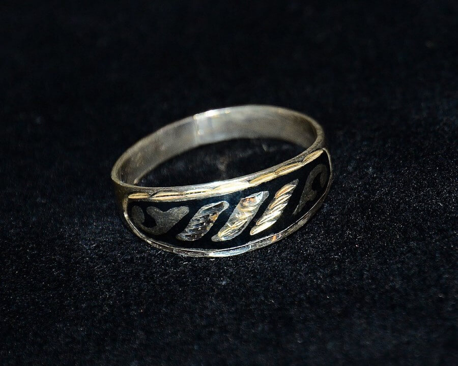 Серебряное кубачинское женское кольцо  №1