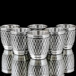 Набор из шести серебряных стаканов "Стандарт" ручной работы