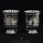Набор из двух серебряных стаканов ручной работы