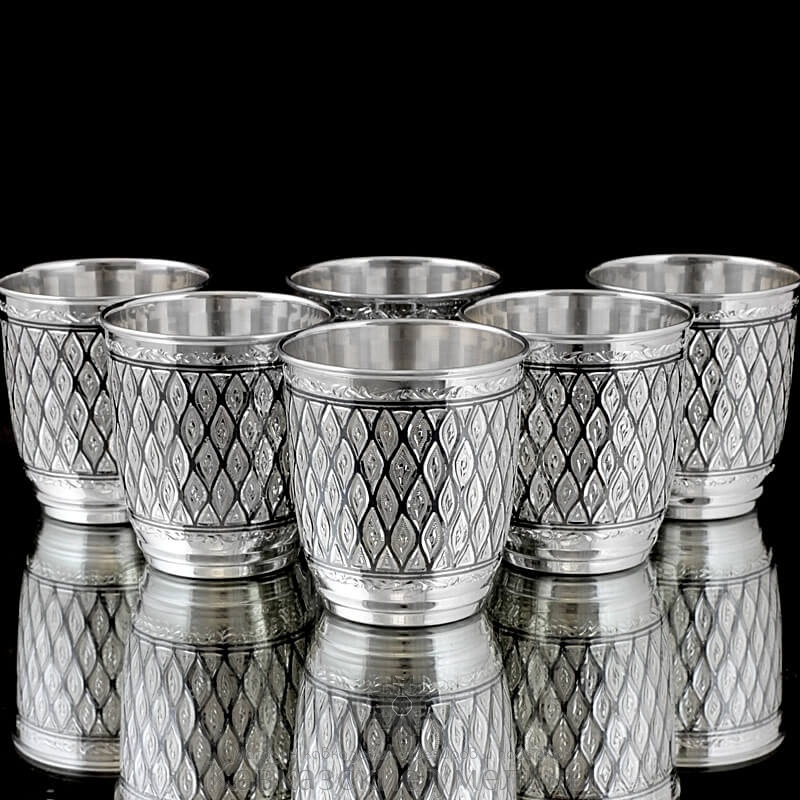 картинка Набор из шести серебряных стаканов "Стандарт" ручной работы от магазина Кавказские умельцы