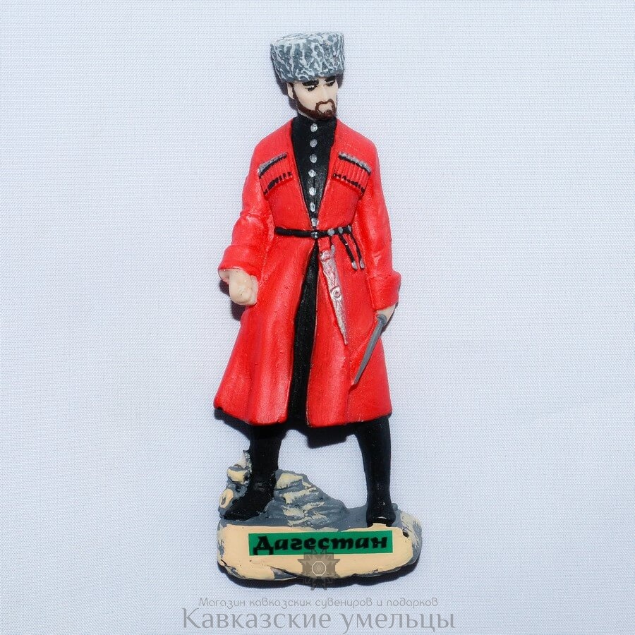 картинка Магнит Горец, Дагестан (в красной черкеске). Керамика от магазина Кавказские умельцы