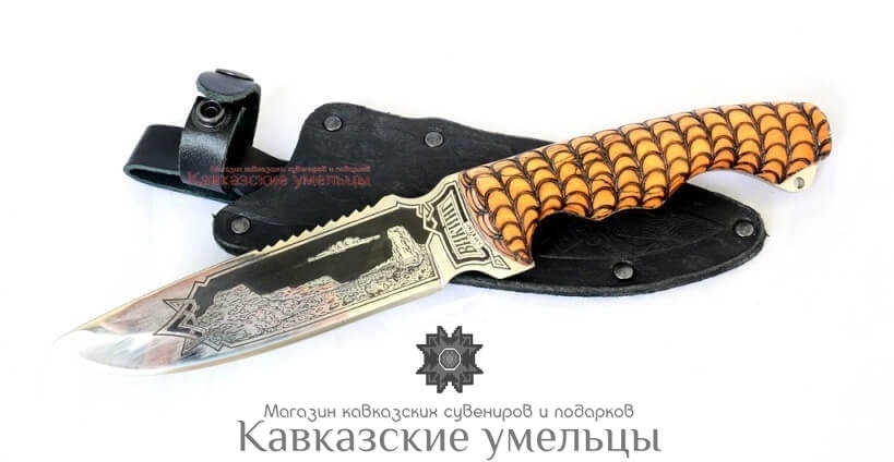 картинка Кизлярский нож Викинг туристический (жженый орех) от магазина Кавказские умельцы