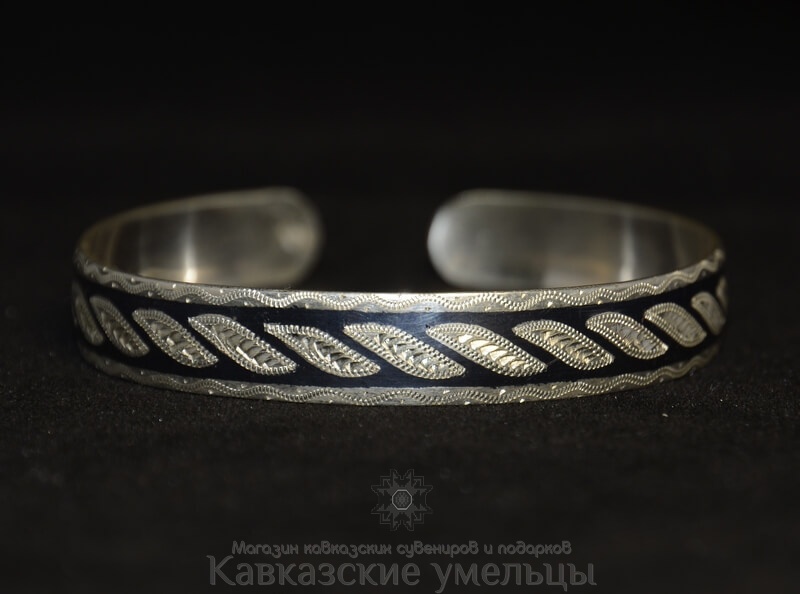 картинка Серебряный Кубачинский браслет тонкий №3 от магазина Кавказские умельцы
