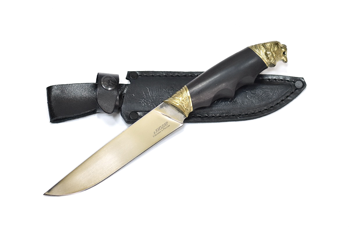 картинка Кизлярский нож Охота из кованой стали D-2 с гардами ручной работы от магазина Кавказские умельцы