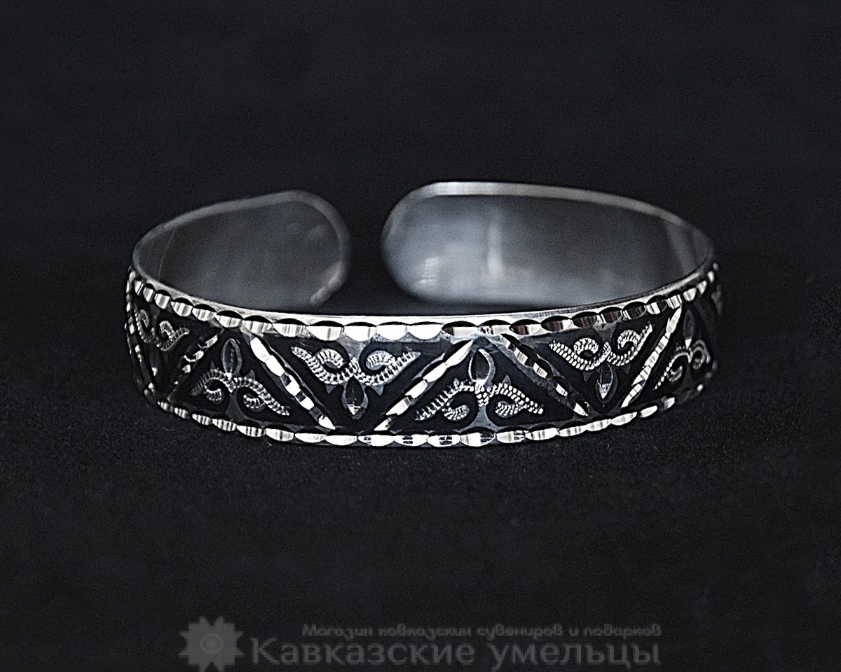 картинка Серебряный Кубачинский браслет тонкий №43 от магазина Кавказские умельцы
