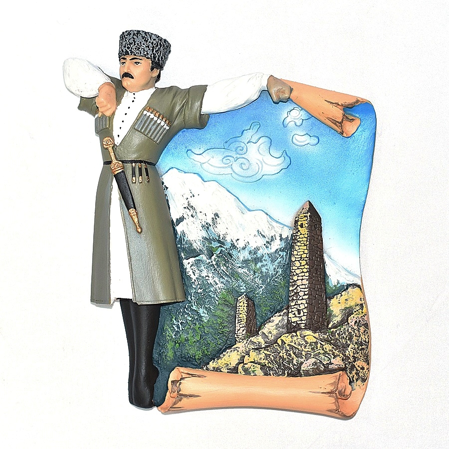 картинка Настенное панно Горец и Башни (20см) от магазина Кавказские умельцы