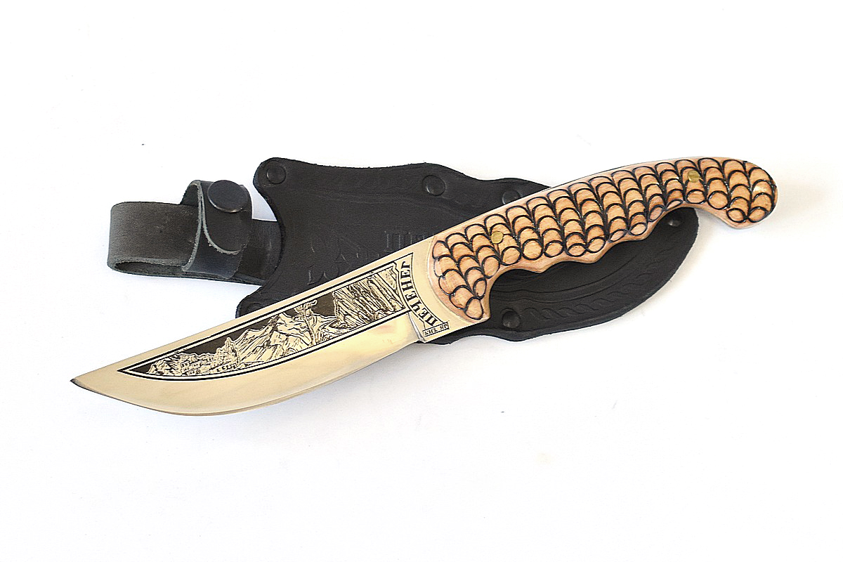 картинка Кизлярский нож Печенег  (Сталь - 65Х13, Рукоять - жженый орех) от магазина Кавказские умельцы