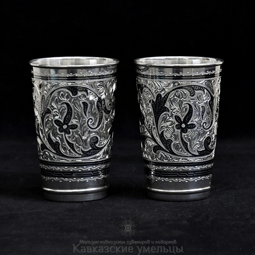 картинка Серебряные кубачинские стаканы "Гармония" ручной работы от магазина Кавказские умельцы