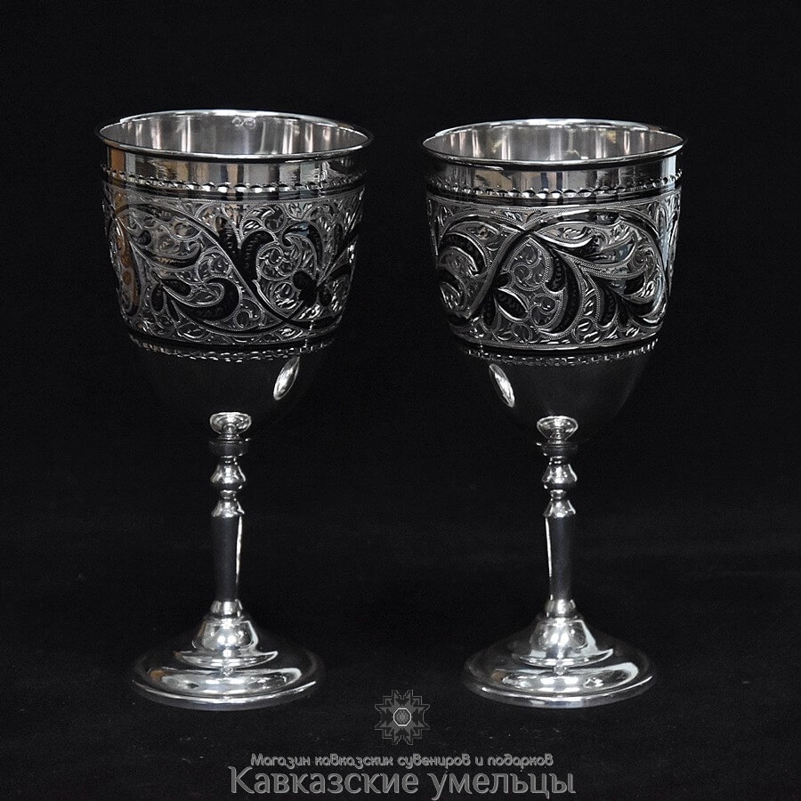 картинка Серебряные бокалы "Гранд" ручной работы от магазина Кавказские умельцы
