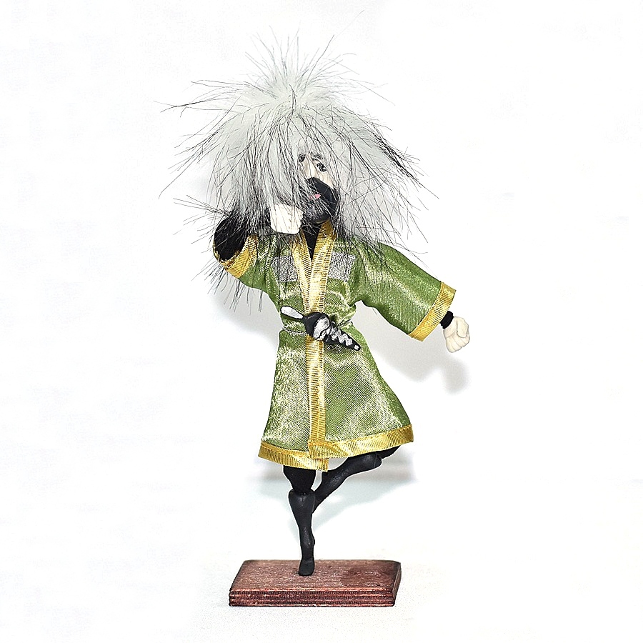 Сувенирная кукла Джигит в танце (21 см, зеленая черкеска)