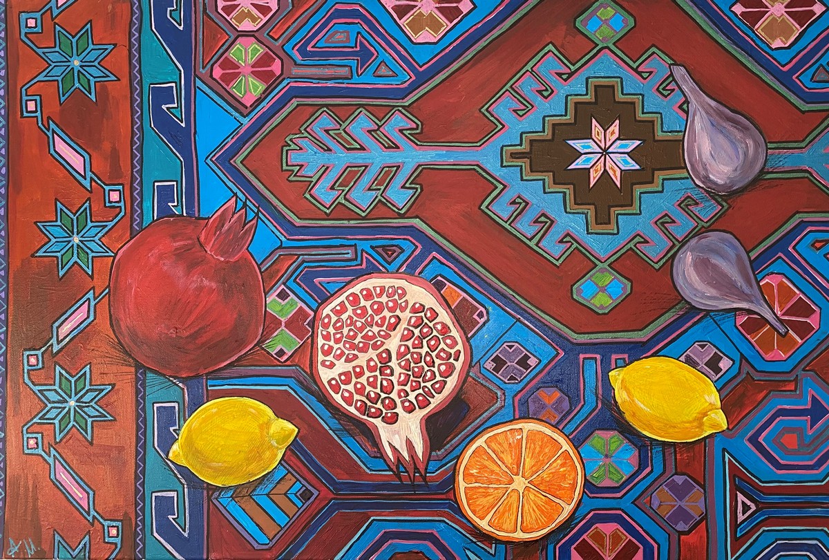картинка Картина Изобилие (холст на подрамнике, акрил, маркер 60/90см) от магазина Кавказские умельцы
