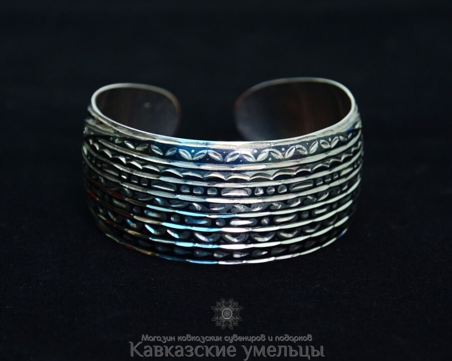 картинка Серебряный Кубачинский браслет широкий №20 от магазина Кавказские умельцы