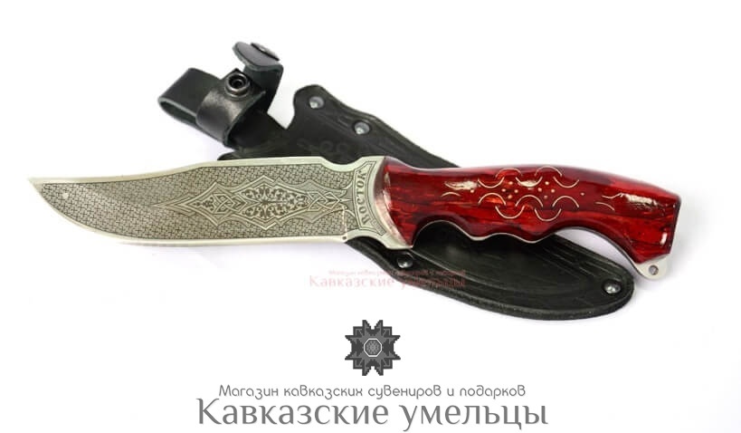 картинка Кизлярский нож Восток туристический (насечка металлом по дереву) от магазина Кавказские умельцы