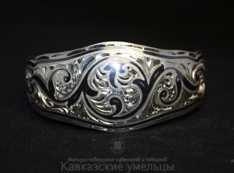 картинка Серебряный Кубачинский браслет широкий №7 от магазина Кавказские умельцы