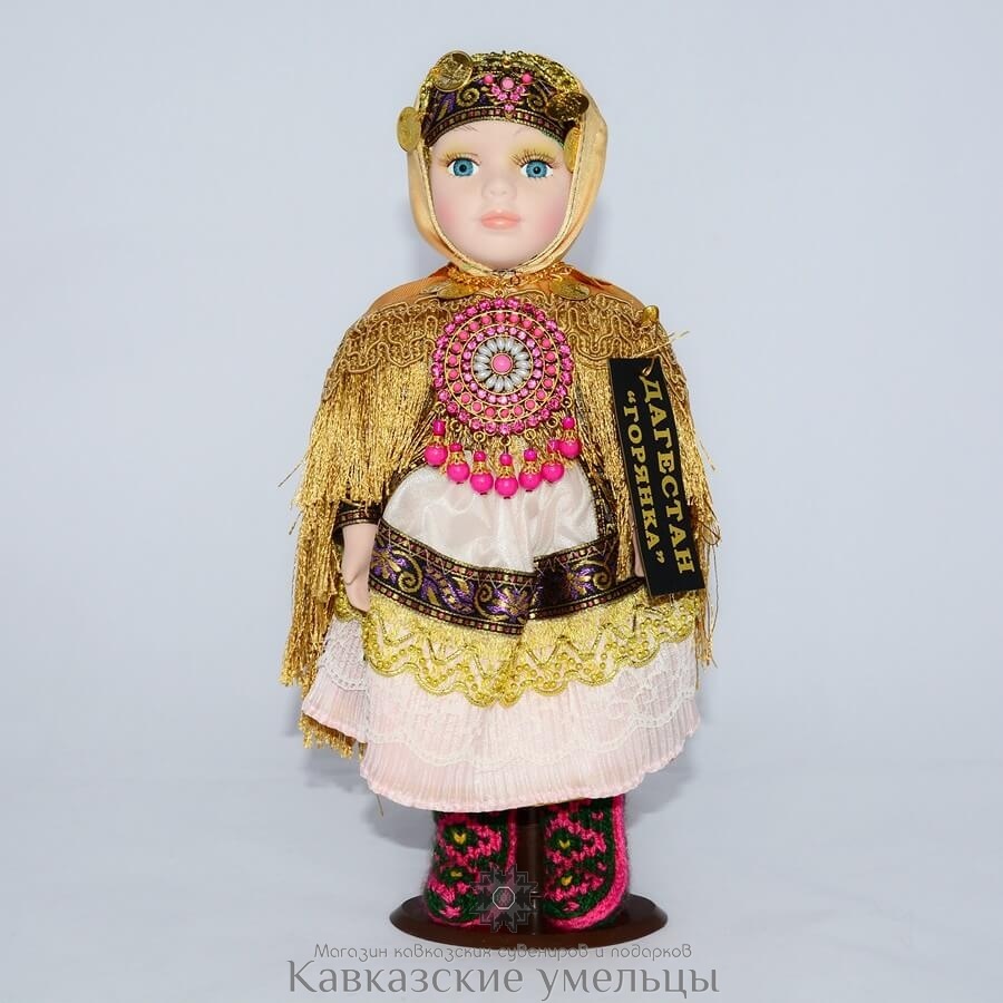 картинка Кукла в дагестанском наряде №4 (малый размер) от магазина Кавказские умельцы