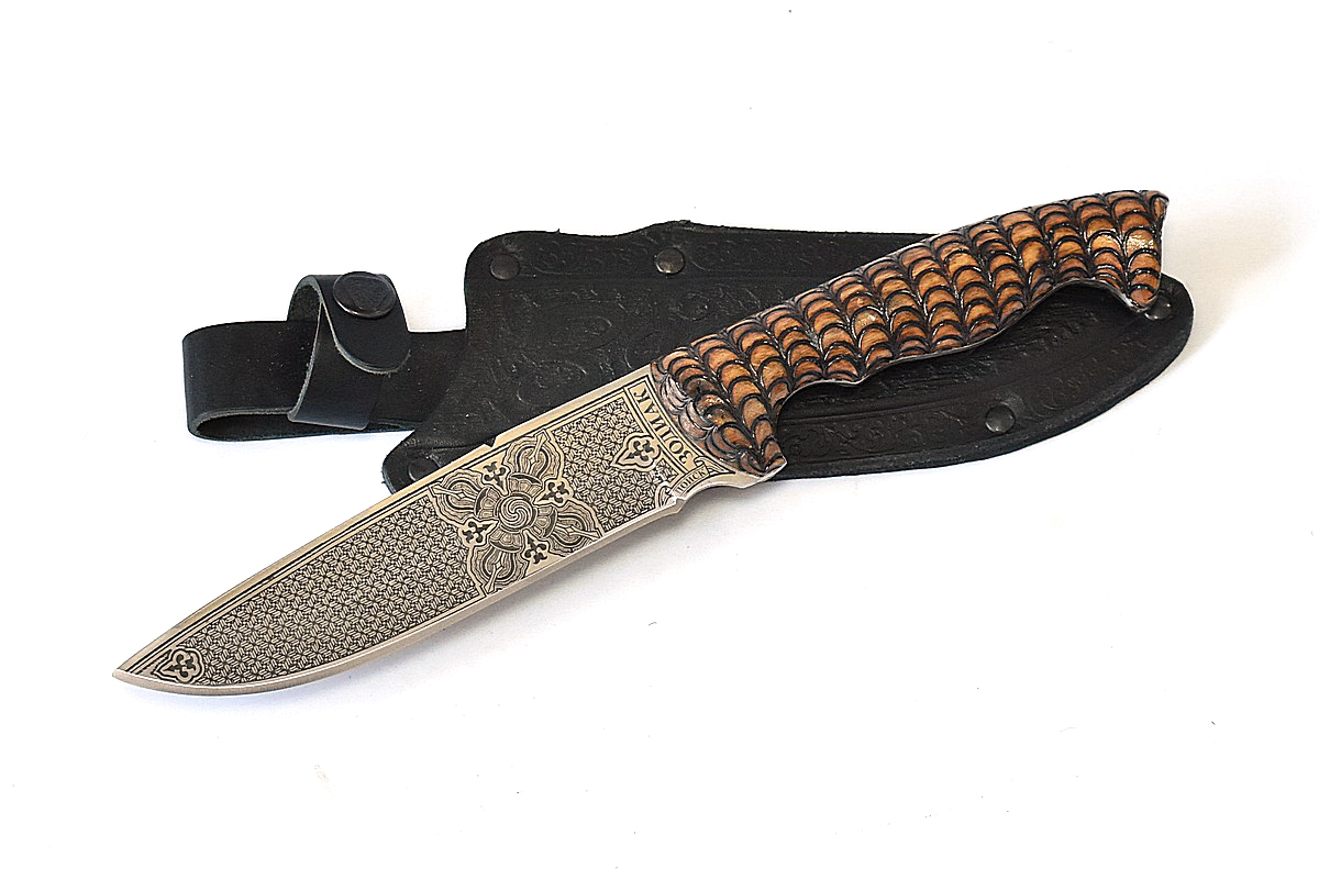 Кизлярский нож Зодиак (Сталь - 65Х13, Рукоять - жженый орех)