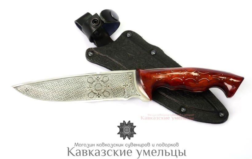 картинка Кизлярский нож Зодиак туристический (насечка металлом по дереву) от магазина Кавказские умельцы