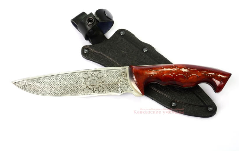 Кизлярский нож Зодиак туристический (насечка металлом по дереву)