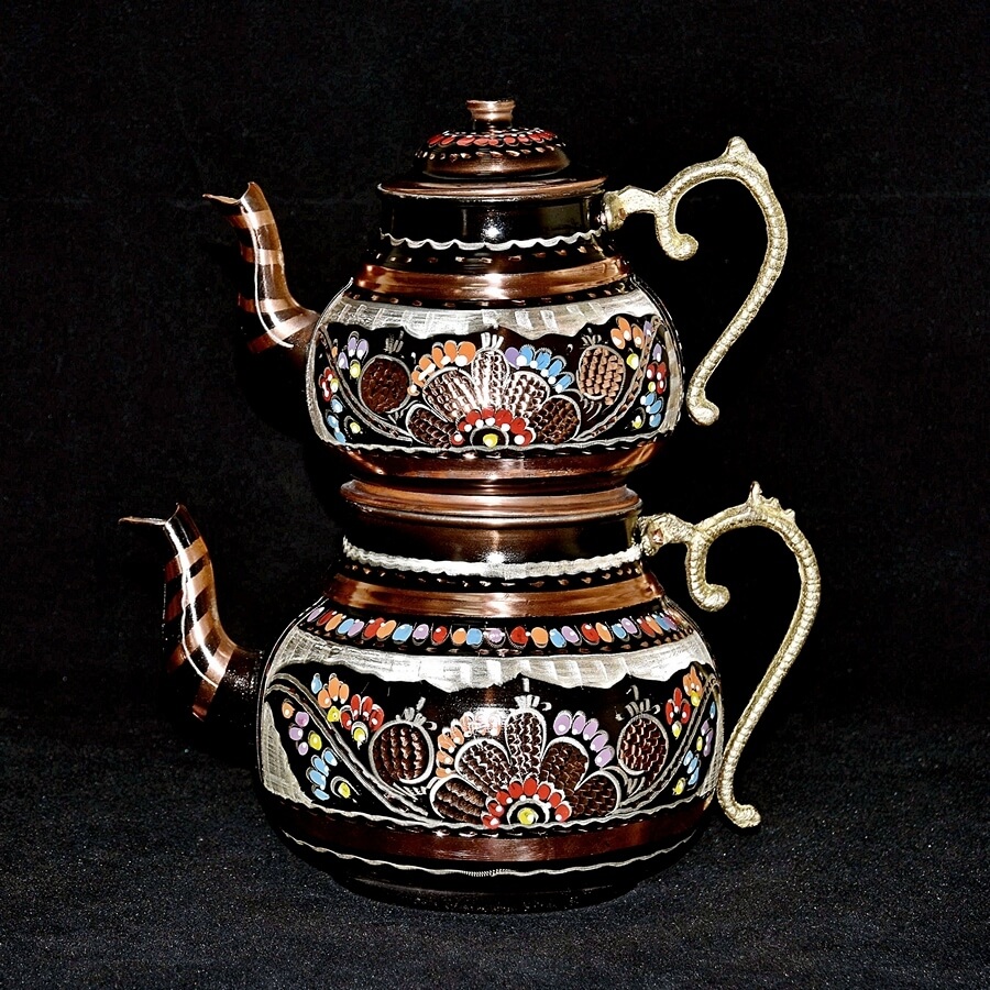 Набор из двух чайников  (Медь, эмаль, никелирование)