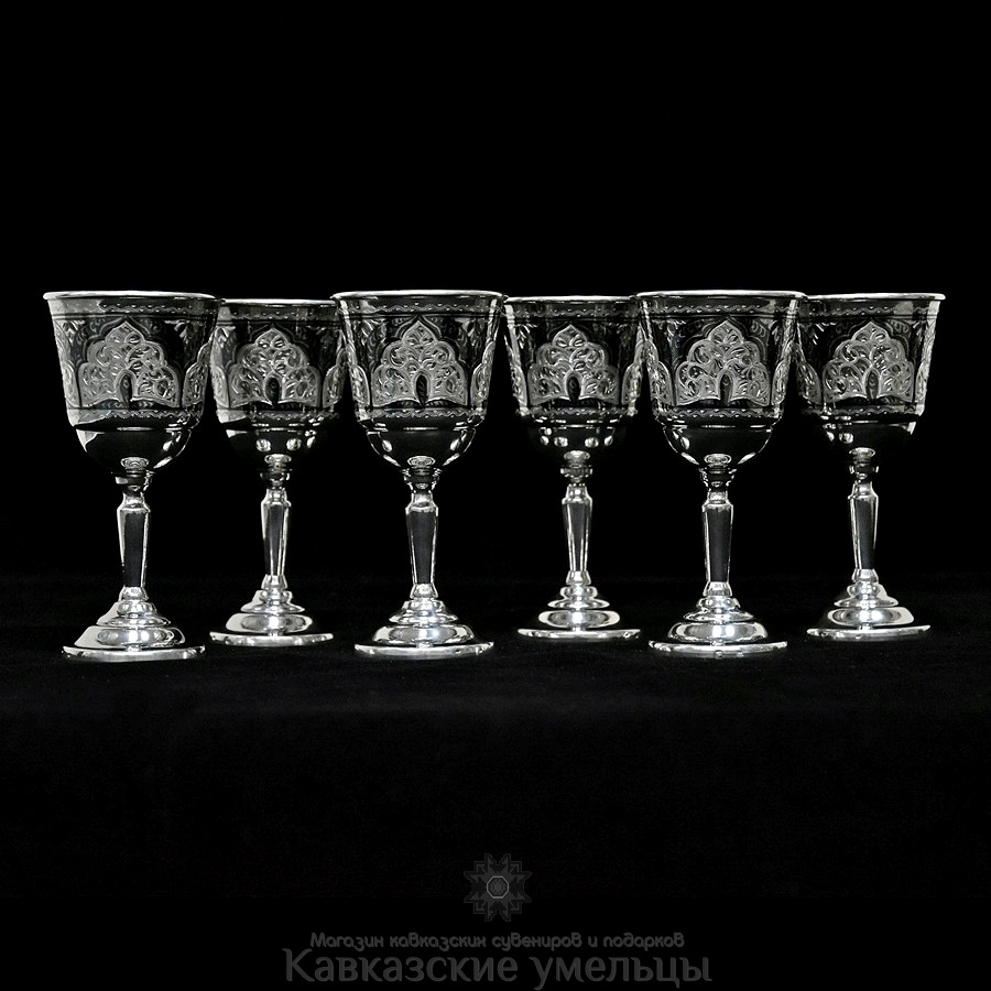 картинка Набор из шести серебряных фужеров "Ореол" от магазина Кавказские умельцы