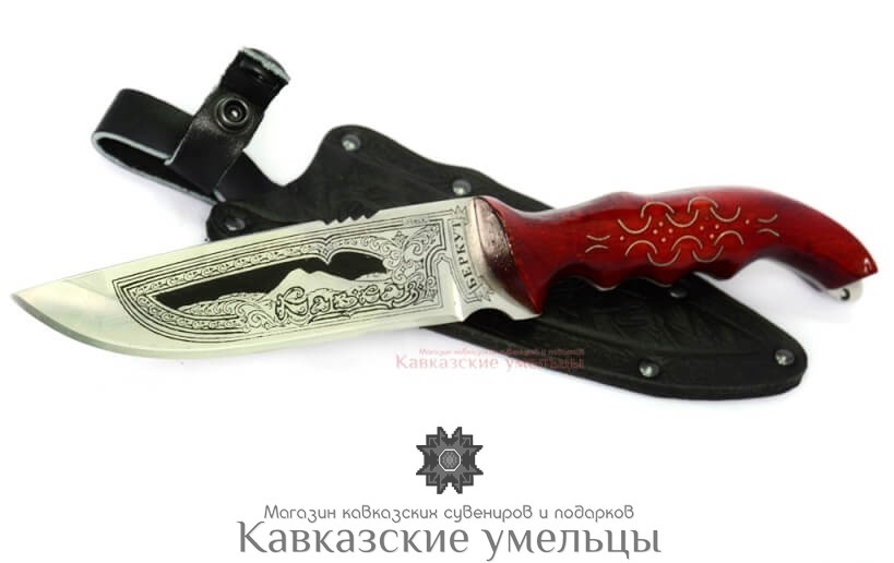 картинка Кизлярский нож Беркут туристический (насечка металлом по дереву) от магазина Кавказские умельцы