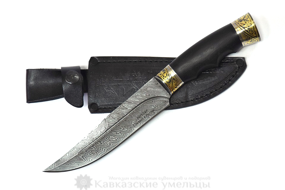 картинка Кизлярский нож из дамасской стали Стриж с гардами ручной работы от магазина Кавказские умельцы