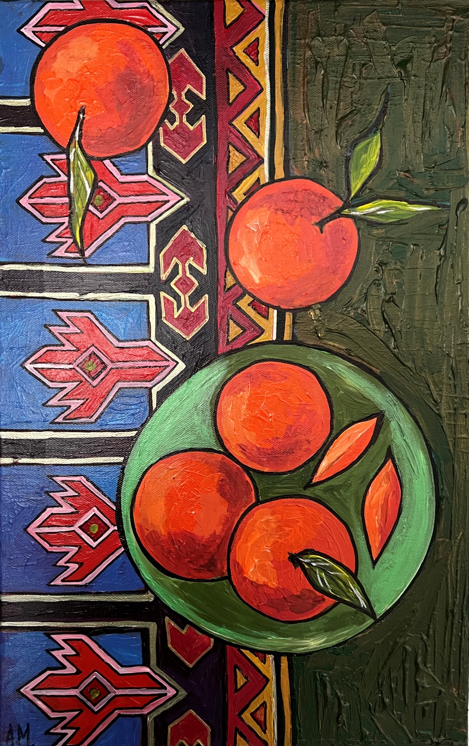 картинка Картина Апельсины в декабре (холст на подрамнике, акрил 40/60см) от магазина Кавказские умельцы