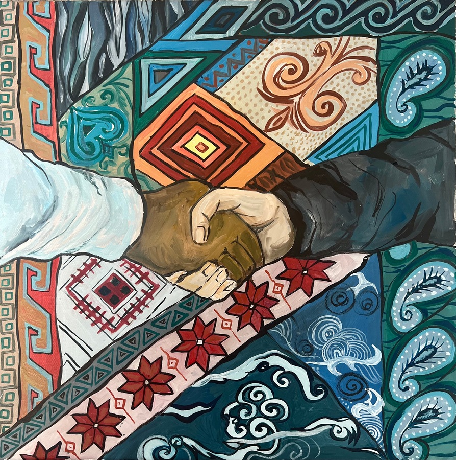 картинка Картина Единство - это свобода (холст на подрамнике, масло 50/50см) от магазина Кавказские умельцы
