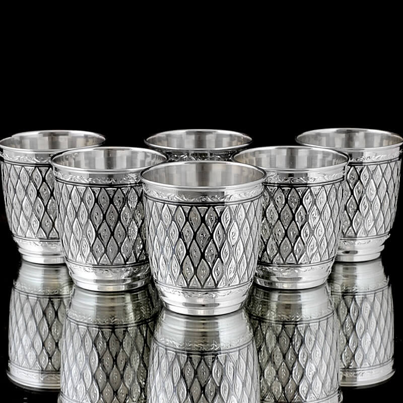 Набор из шести серебряных стаканов "Стандарт" ручной работы