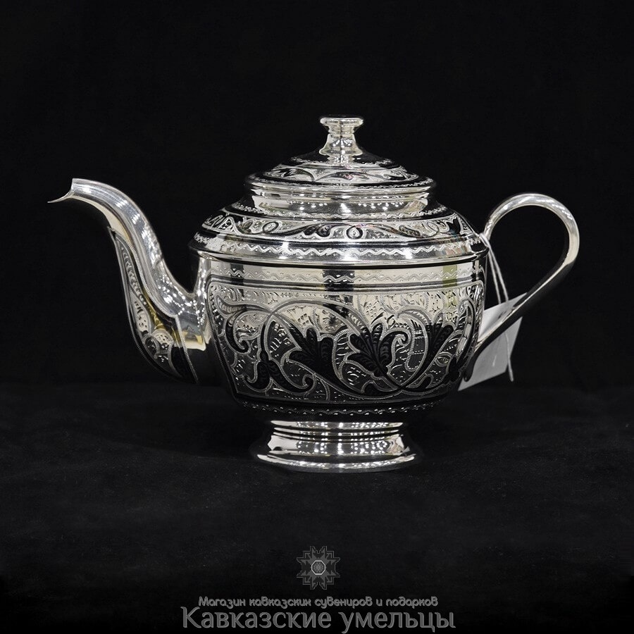 картинка Серебряный кубачинский чайник №2 от магазина Кавказские умельцы