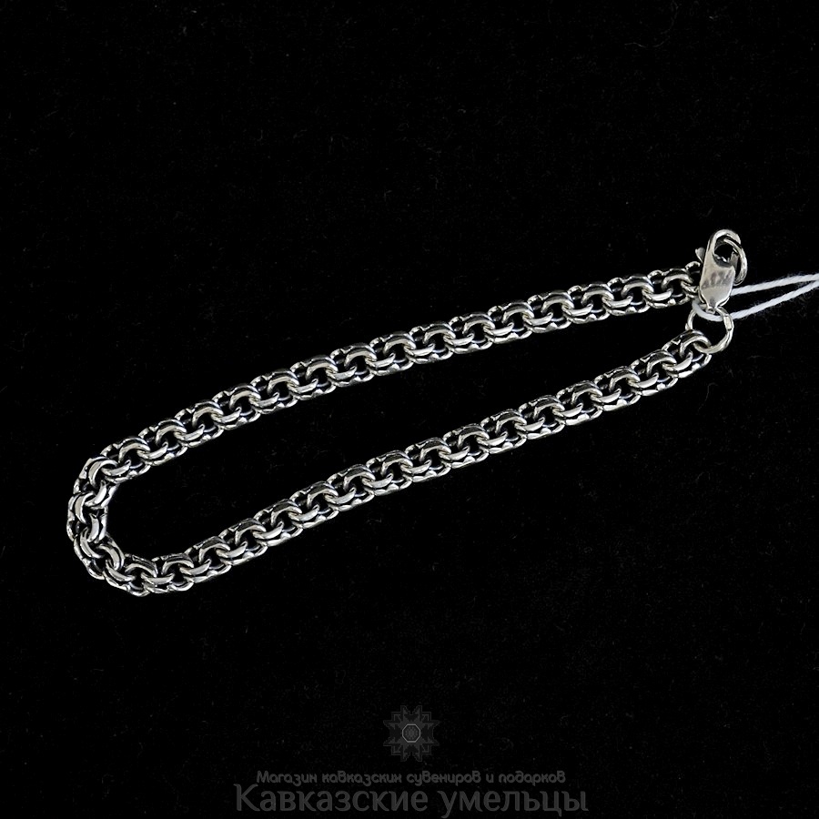 картинка Мужской серебряный браслет Бисмарк №2 (20см) от магазина Кавказские умельцы