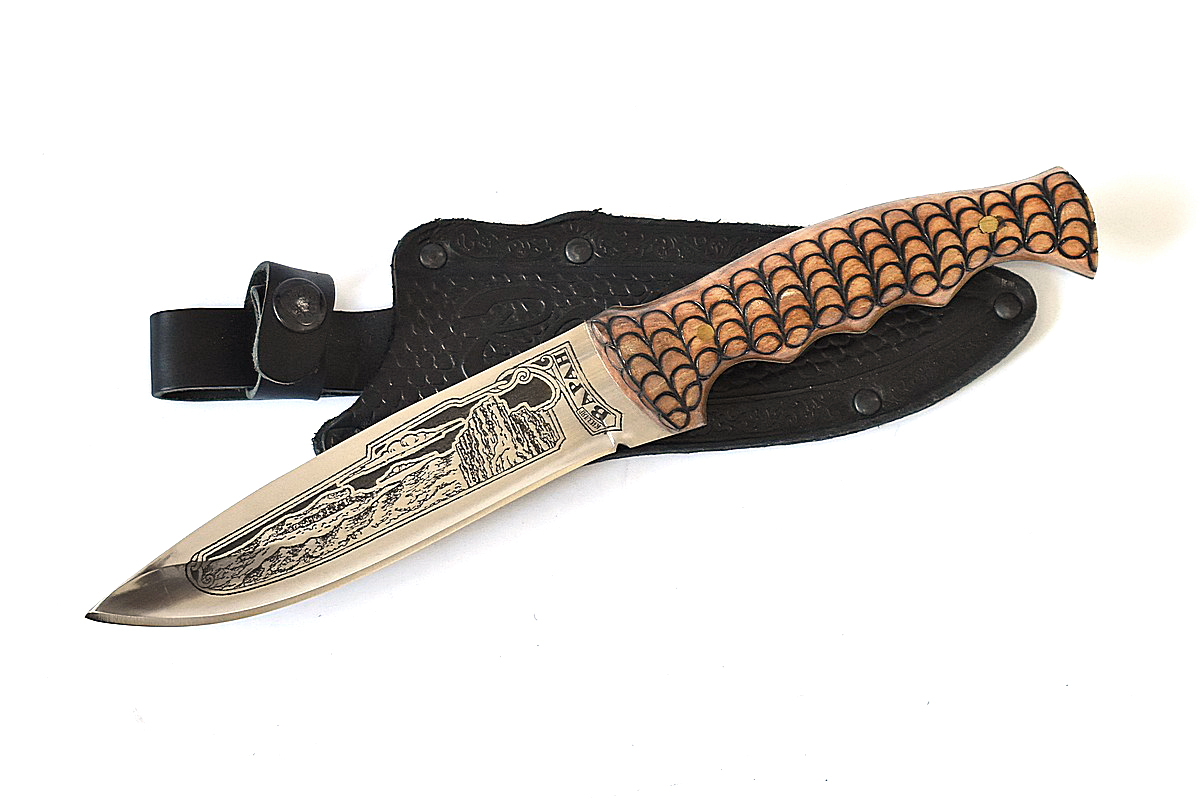 картинка Кизлярский нож Варан  (Сталь - 65Х13, Рукоять - жженый орех) от магазина Кавказские умельцы