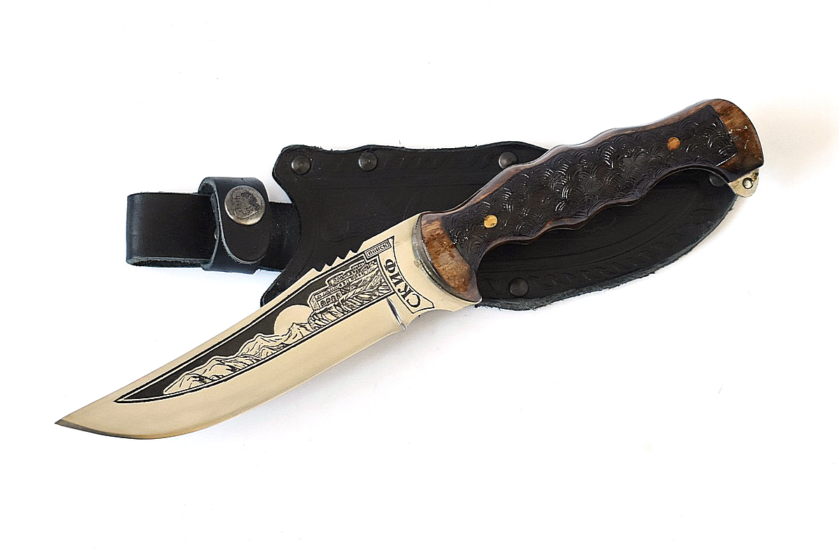Кизлярский нож Скиф (Сталь - 65Х13, Рукоять - орех, гравировка)