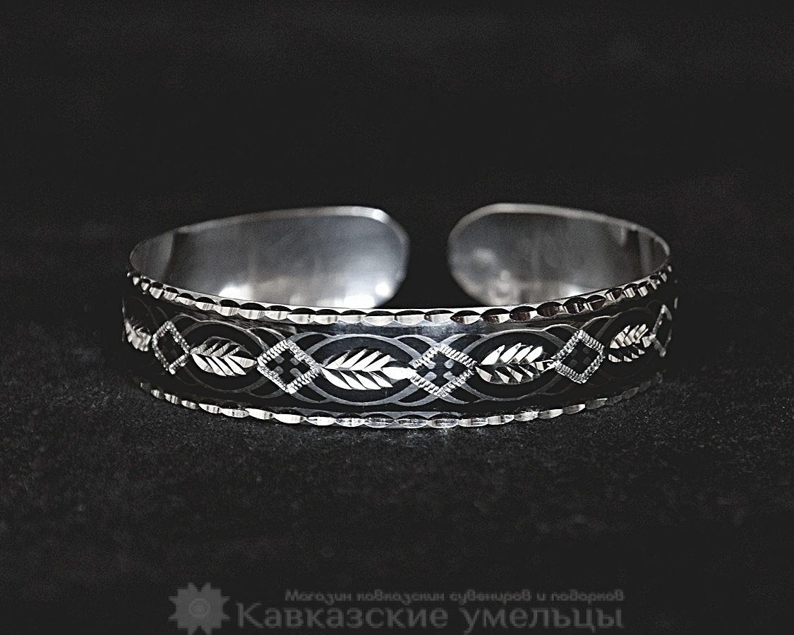 картинка Серебряный Кубачинский браслет тонкий №41 от магазина Кавказские умельцы