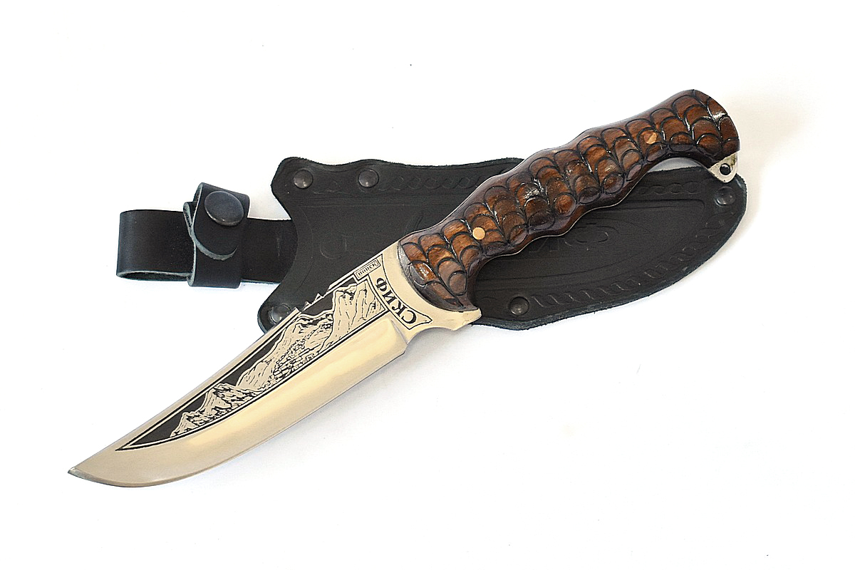 картинка Кизлярский нож Скиф (Сталь - 65Х13, Рукоять - жженый орех) от магазина Кавказские умельцы