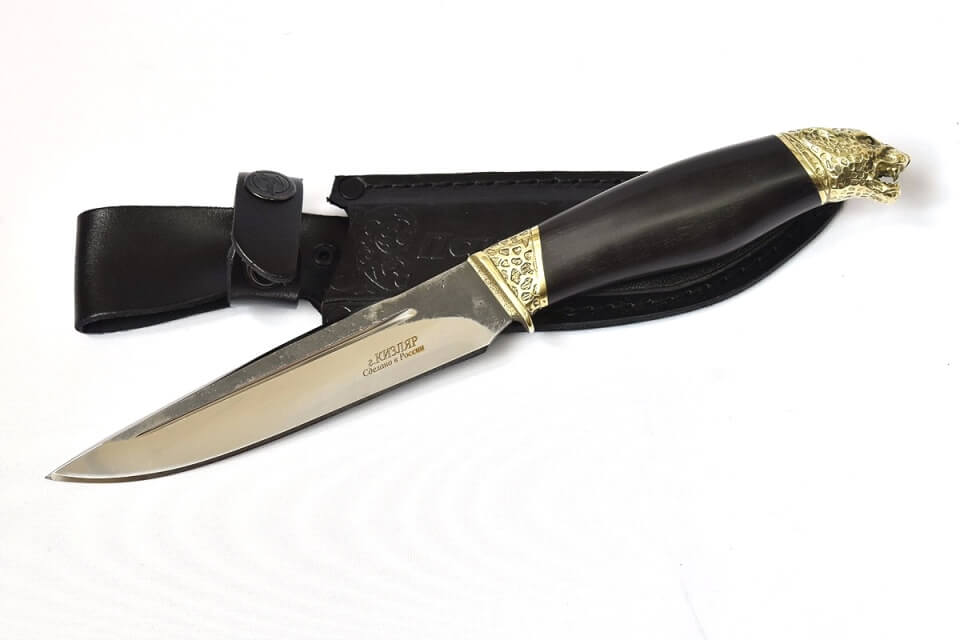 Кизлярский нож Пантера из кованой стали с гардами ручной работы.