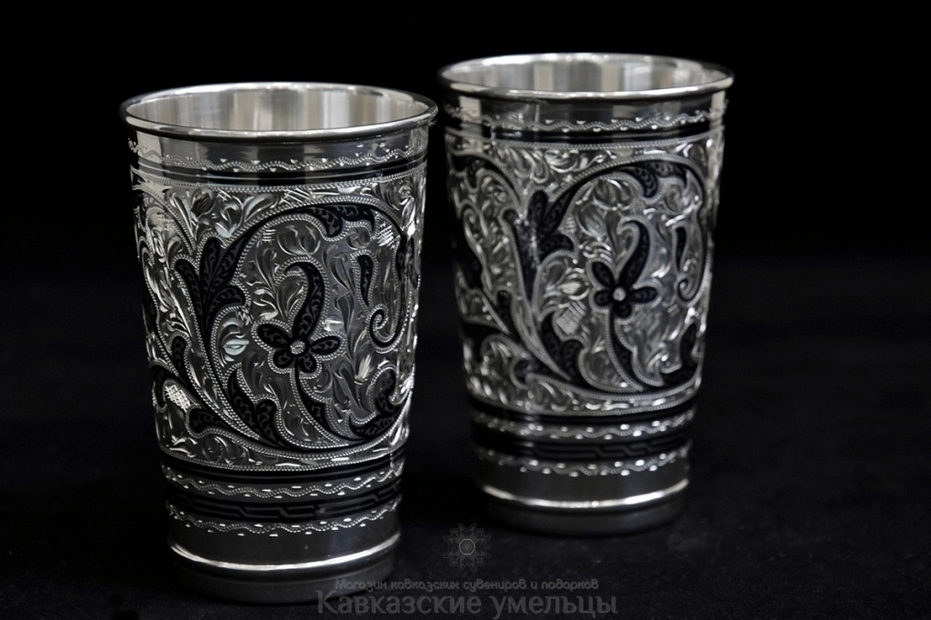 Купить стаканы из серебра Кубачи от Кавказскиех Умельцев