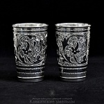 Серебряные кубачинские стаканы "Гармония" ручной работы
